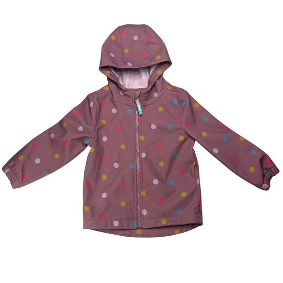 Cat & Jack Other - Cat & Jack 18M  Girls Pink Polka Dot Hooded Jacket Full Zipper & Fleece Lining